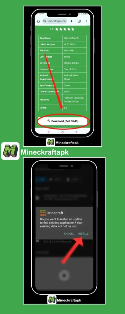 you can easily download and install Minecraft Mod APK by following steps